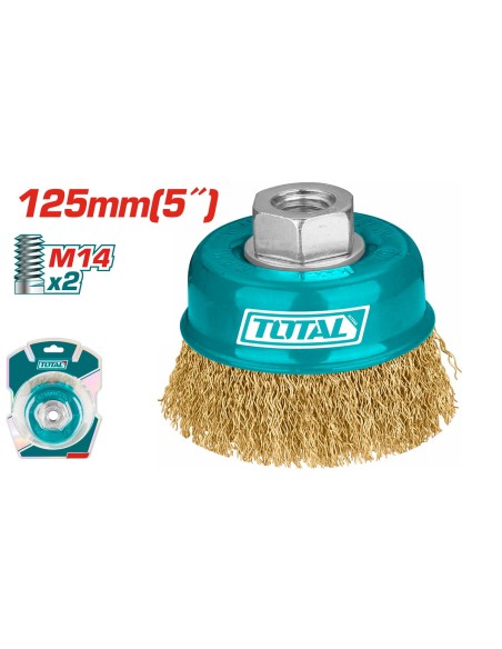 BROSSE METALLIQUE AVEC ECROU 125MM TAC31051 TOTAL| mano.tn | Tunisie