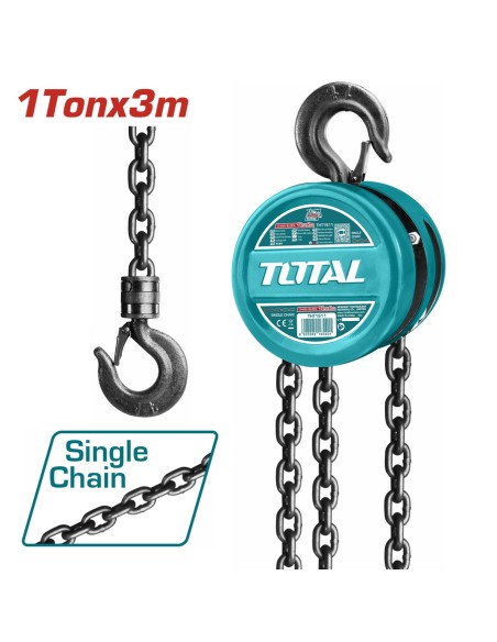 PALAN À CHAÎNE CHARGE LOURDE 1T-3M THT1611 TOTAL| mano.tn | Tunisie