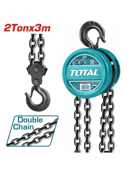 PALAN À CHAÎNE CHARGE LOURDE 2T-3M THT1621 TOTAL| mano.tn | Tunisie