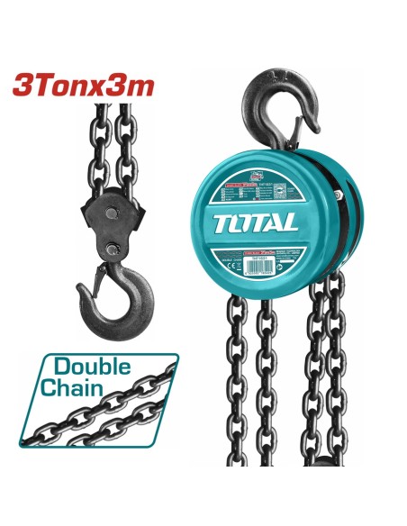 PALAN À CHAÎNE CHARGE LOURDE 3T-3M THT1631 TOTAL| mano.tn | Tunisie