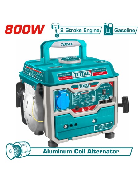 GROUPE ÉLECTROGÈNE GÉNÉRATEUR A ESSENCE 800W TP18001 TOTAL| mano.tn | Tunisie
