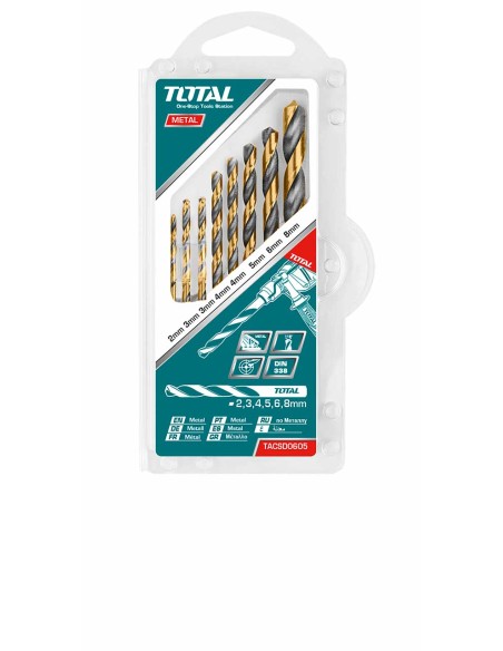JEU DE 8 FORET MECHES HSS HELICOÏDAUX TACSD0801 TOTAL| mano.tn | Tunisie