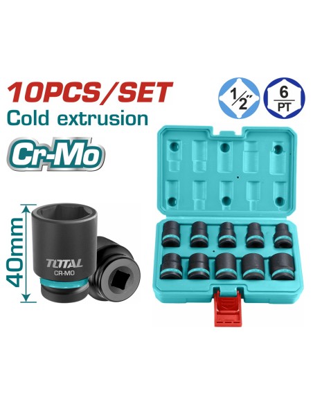 JEU DE DOUILLE A CHOC 1/2 10P THISTD12101 TOTAL| mano.tn | Tunisie