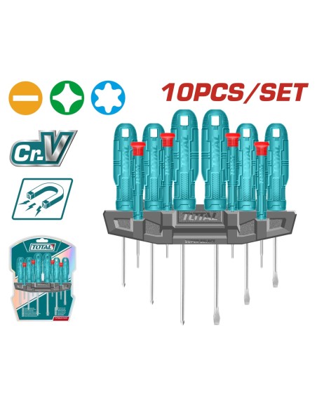 JEU DE TOURNEVIS 10 PCS THTDC251001 TOTAL| mano.tn | Tunisie