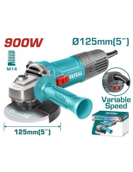 MEULEUSE ANGULAIRE 125MM 900W+VARIATEUR TG109125565 TOTAL| mano.tn | Tunisie