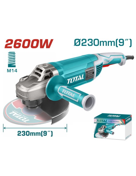 MEULEUSE ANGULAIRE 2600W 230MM TG1262306 TOTAL| mano.tn | Tunisie