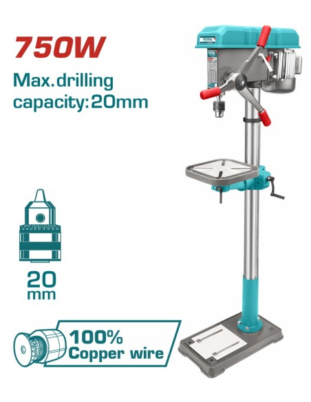 PERCEUSE A COLONNE ETABLI 16 750W TDP207505 TOTAL| mano.tn | Tunisie