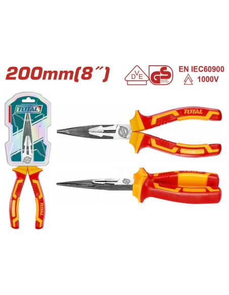 PINCE A BEC LONG ISOLE HAUTE TENSION 1000V 200MM THTIP2381 TOTAL| mano.tn | Tunisie