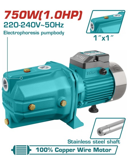 POMPE A EAU JET 1HP TWP37506 TOTAL| mano.tn | Tunisie
