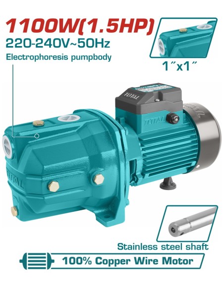 POMPE JET 1.5HP TWP311006 TOTAL| mano.tn | Tunisie