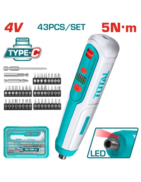 TOURNEVIS SANS FIL 4V 5NM TSDLI04062 TOTAL| mano.tn | Tunisie