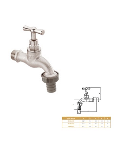 ROBINET JARDIN CHROME 15 X 21 SOPAL| mano.tn | Tunisie