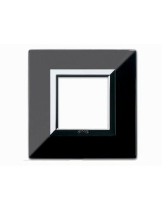PLAQUE ZAMA 44 CARREE NOIR ABSOLU 2 MODULES| mano.tn | Tunisie