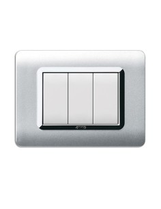 PLAQUE TECHNOPOLYMERE 44 RECTANGULAIRE ALLUMIA AVEC CADRE CHROME 3 MODULES| mano.tn | Tunisie