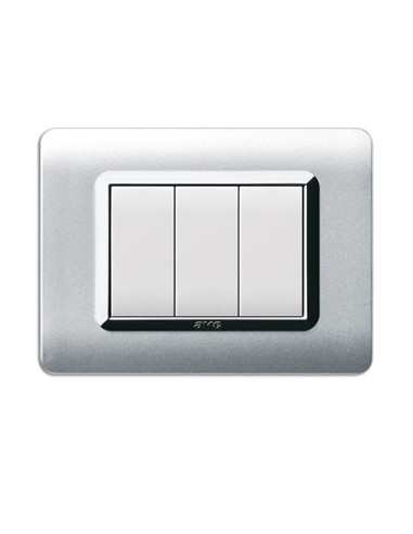 PLAQUE TECHNOPOLYMERE 44 RECTANGULAIRE ALLUMIA AVEC CADRE CHROME 3 MODULES| mano.tn | Tunisie