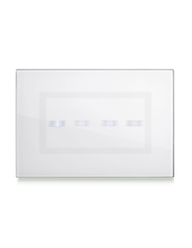 PLAQUE VERA 44 TOUCH RECTANGULAIRE BLANC 4 MODULES 4 COMMANDES| mano.tn | Tunisie