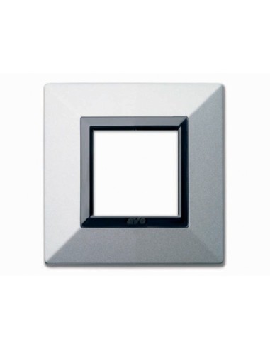 PLAQUE ZAMA 44 CARREE ARGENT OPAQUE 2 MODULES| mano.tn | Tunisie