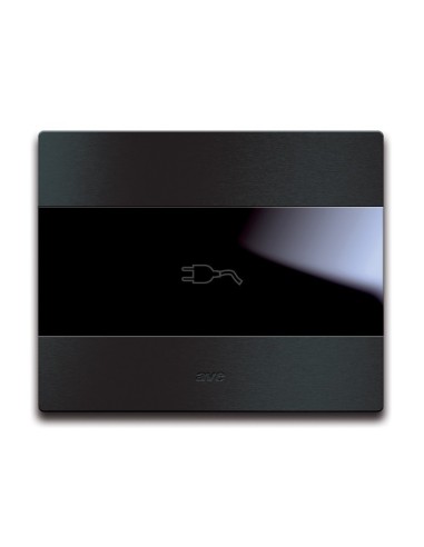 PLAQUE TOUCH 44 RECTANGULAIRE POUR PRISE COULISSANTE ALUMUNIUM ANTHRACITE BROSSE| mano.tn | Tunisie