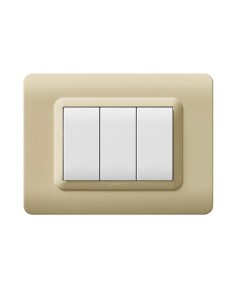 PLAQUE TECHNOPOLYMERE 44 RECTANGULAIRE CHAMPAGNE 3 MODULES| mano.tn | Tunisie