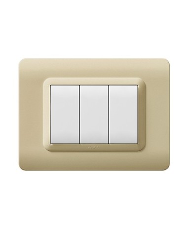 PLAQUE TECHNOPOLYMERE 44 RECTANGULAIRE CHAMPAGNE 3 MODULES| mano.tn | Tunisie