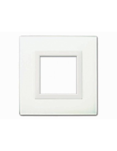 PLAQUE VERA 44 CARRÉE EN VERRE BLANC 2 MODULES| mano.tn | Tunisie