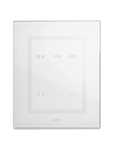 PLAQUE VERA 44 TOUCH RECTANGULAIRE BLANC 3+3 MODULES 6 COMMANDES| mano.tn | Tunisie