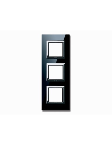 PLAQUE VERA 44 CARREE EN VERRE NOIR ABSOLU 2+2+2 MODULES| mano.tn | Tunisie