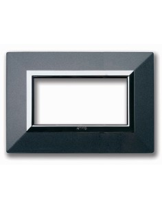 PLAQUE ZAMA 44 RECTANGULAIRE GRIS FONCE METALLISE 4 MODULES| mano.tn | Tunisie