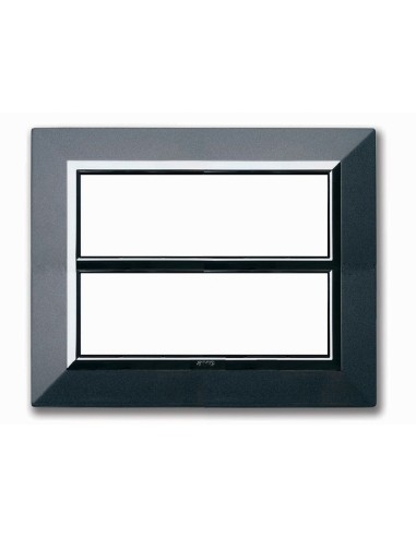 PLAQUE ZAMA 44 RECTANGULAIRE GRIS FONCE METALLISÉ 6+6 MODULES| mano.tn | Tunisie