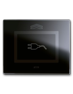 PLAQUE VERA 44 TOUCH RECTANGULAIRE NOIR ABSOLU POUR PRISE COULISSANTE| mano.tn | Tunisie