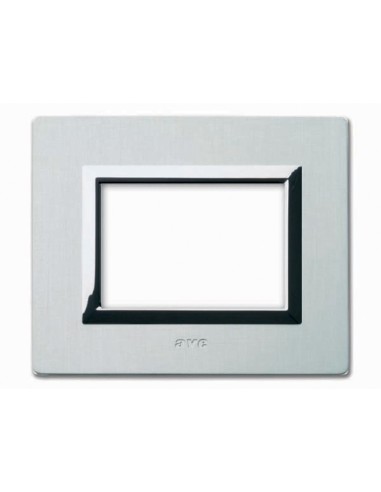 PLAQUE VERA 44 RECTANGULAIRE ALUMINIUM NATUREL BROSSÉ 3 MODULES| mano.tn | Tunisie