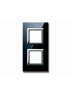 PLAQUE VERA 44 CARREE EN VERRE NOIR ABSOLU 2+2 MODULES| mano.tn | Tunisie