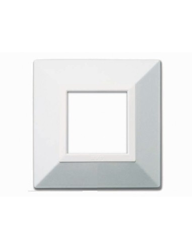 PLAQUE ZAMA 44 CARRÉE BLANC METALLISÉ 2 MODULES| mano.tn | Tunisie