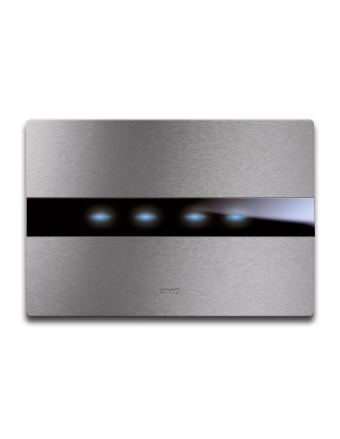 PLAQUE TOUCH 44 RECTANGULAIRE ALUMUNIUM NATUREL BROSSÉ 4 MODULES| mano.tn | Tunisie