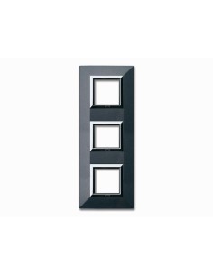 PLAQUE ZAMA 44 CARRÉE GRIS FONCE METALLISÉ 2+2+2 MODULES| mano.tn | Tunisie
