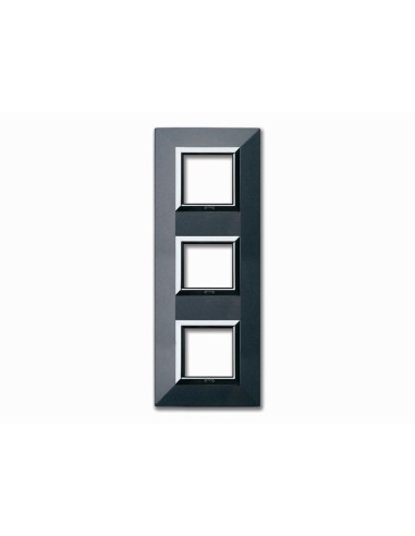 PLAQUE ZAMA 44 CARRÉE GRIS FONCE METALLISÉ 2+2+2 MODULES| mano.tn | Tunisie