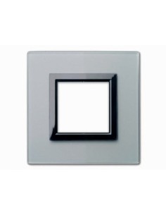 PLAQUE VERA 44 CARREE EN VERRE GRIS OPAQUE 2 MODULES| mano.tn | Tunisie
