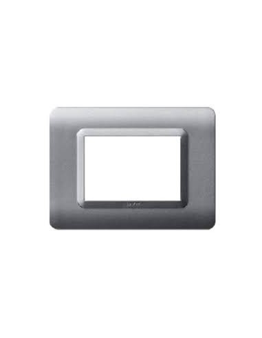 PLAQUE TECHNOPOLYMERE 44 RECTANGULAIRE ARGENT OPAQUE 3 MODULES| mano.tn | Tunisie