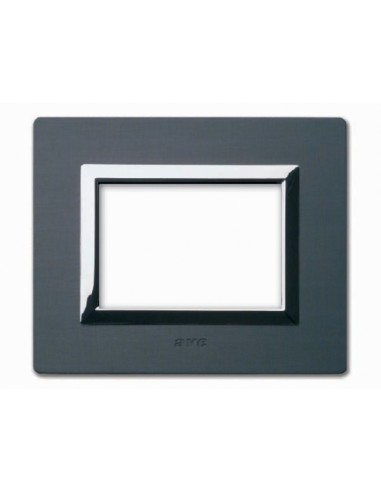 PLAQUE VERA 44 RECTANGULAIRE ALUMINIUM ANTHRACITE BROSSÉ 3 MODULES| mano.tn | Tunisie