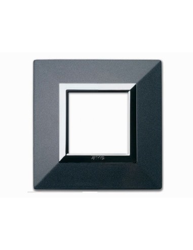 PLAQUE ZAMA 44 CARRÉE GRIS FONCE METALLISÉ 2 MODULES| mano.tn | Tunisie