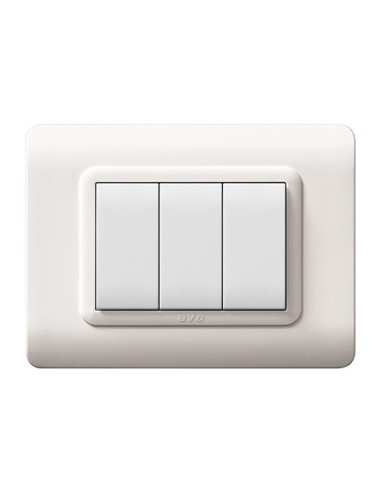 PLAQUE TECHNOPOLYMERE 44 RECTANGULAIRE BLANC 3 MODULES| mano.tn | Tunisie