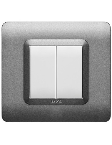 PLAQUE TECHNOPOLYMERE 44 CARRÉE ARGENT OPAQUE 2 MODULES| mano.tn | Tunisie