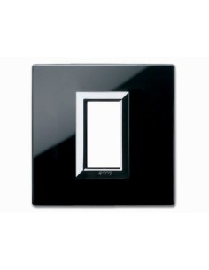PLAQUE VERA 44 CARREE EN VERRE NOIR ABSOLU 1 MODULE| mano.tn | Tunisie