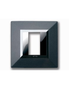 PLAQUE ZAMA 44 CARRÉE GRIS FONCÉ METALLISÉ 1 MODULE| mano.tn | Tunisie
