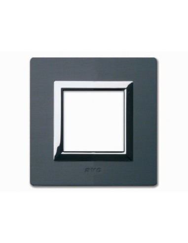 PLAQUE VERA 44 CARREE ALUMINIUM ANTHRACITE BROSSE 2 MODULES| mano.tn | Tunisie