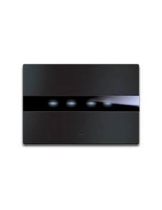 PLAQUE TOUCH 44 RECTANGULAIRE ALUMUNIUM ANTHRACITE BROSSE 4 MODULES| mano.tn | Tunisie