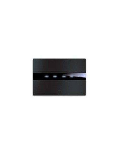 PLAQUE TOUCH 44 RECTANGULAIRE ALUMUNIUM ANTHRACITE BROSSE 4 MODULES| mano.tn | Tunisie