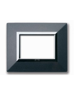PLAQUE ZAMA 44 RECTANGULAIRE GRIS FONCÉ METALLISÉ 3 MODULES| mano.tn | Tunisie