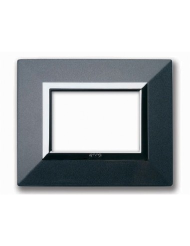 PLAQUE ZAMA 44 RECTANGULAIRE GRIS FONCÉ METALLISÉ 3 MODULES| mano.tn | Tunisie