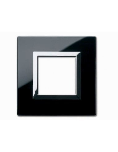 PLAQUE VERA 44 CARREE EN VERRE NOIR ABSOLU 2 MODULES| mano.tn | Tunisie